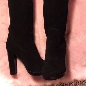 MICHAEL KORS Suede Leather Pull On Knee High Boots